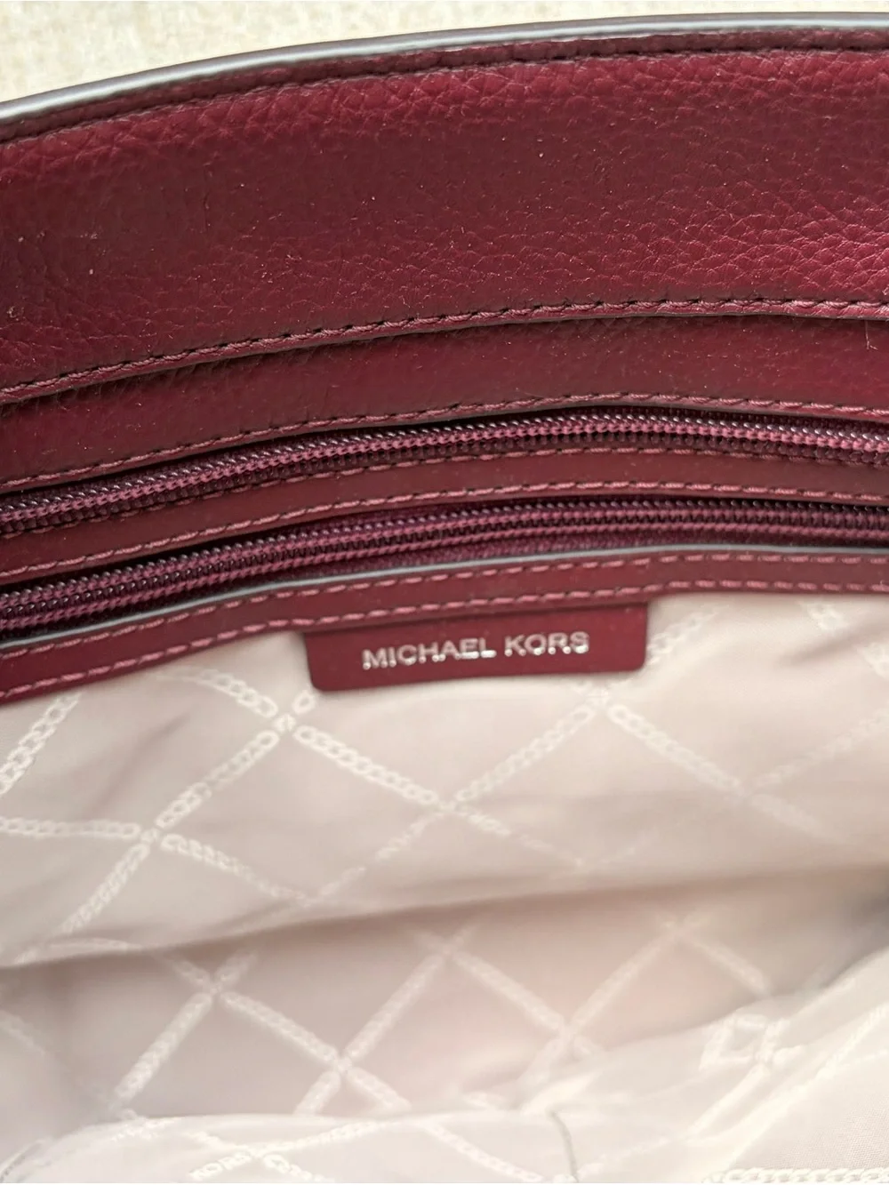 Michael Kors Wine Pebbled Leather Tote